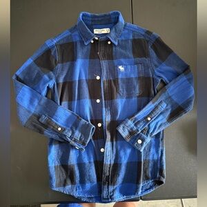 Abercrombie Kids Blue and Black Casual Button Down Shirt